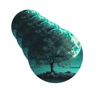 4Pcs Car Air Fresheners Cards Teal Tree in Moonlight Hanging Fragrance Scented Cards Lasting Scent Car Aromatherapy Tablets Auto Rearview Mirror Pendant for Wardrobe Shoe Cabinet
