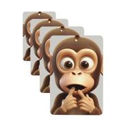 4Pcs Car Air Fresheners Cards The silent monkey Hanging Fragrance Scented Cards Lasting Scent Car Aromatherapy Tablets Auto Rearview Mirror Pendant for Wardrobe Shoe Cabinet