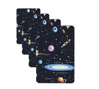 4Pcs Car Air Fresheners Cards The Solar Family Hanging Fragrance Scented Cards Lasting Scent Car Aromatherapy Tablets Auto Rearview Mirror Pendant for Wardrobe Shoe Cabinet