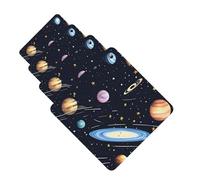 4Pcs Car Air Fresheners Cards The Solar Family Hanging Fragrance Scented Cards Lasting Scent Car Aromatherapy Tablets Auto Rearview Mirror Pendant for Wardrobe Shoe Cabinet