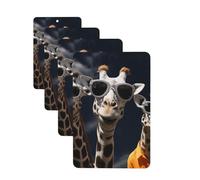 4Pcs Car Air Fresheners Cards Three giraffes wearing sunglasses Hanging Fragrance Scented Cards Lasting Scent Car Aromatherapy Tablets Auto Rearview Mirror Pendant for Wardrobe Shoe Cabinet