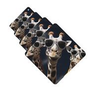 4Pcs Car Air Fresheners Cards Three giraffes wearing sunglasses Hanging Fragrance Scented Cards Lasting Scent Car Aromatherapy Tablets Auto Rearview Mirror Pendant for Wardrobe Shoe Cabinet