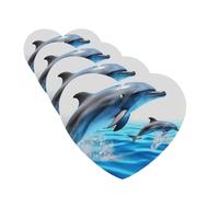 4Pcs Car Air Fresheners Cards Unique 3D Animal dolphin Hanging Fragrance Scented Cards Lasting Scent Car Aromatherapy Tablets Auto Rearview Mirror Pendant for Wardrobe Shoe Cabinet