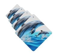 4Pcs Car Air Fresheners Cards Unique 3D Animal dolphin Hanging Fragrance Scented Cards Lasting Scent Car Aromatherapy Tablets Auto Rearview Mirror Pendant for Wardrobe Shoe Cabinet