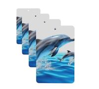 4Pcs Car Air Fresheners Cards Unique 3D Animal dolphin Hanging Fragrance Scented Cards Lasting Scent Car Aromatherapy Tablets Auto Rearview Mirror Pendant for Wardrobe Shoe Cabinet