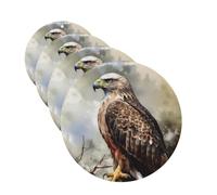 4Pcs Car Air Fresheners Cards Watercolor of Hawk Sitting in The Tree Hanging Fragrance Scented Cards Lasting Scent Car Aromatherapy Tablets Auto Rearview Mirror Pendant for Wardrobe Shoe Cabinet