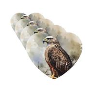 4Pcs Car Air Fresheners Cards Watercolor of Hawk Sitting in The Tree Hanging Fragrance Scented Cards Lasting Scent Car Aromatherapy Tablets Auto Rearview Mirror Pendant for Wardrobe Shoe Cabinet
