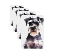 4Pcs Car Air Fresheners Cards Well-behaved schnauzer Hanging Fragrance Scented Cards Lasting Scent Car Aromatherapy Tablets Auto Rearview Mirror Pendant for Wardrobe Shoe Cabinet