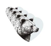 4Pcs Car Air Fresheners Cards Wildlife Hand Drawn Bear Animal Hanging Fragrance Scented Cards Lasting Scent Car Aromatherapy Tablets Auto Rearview Mirror Pendant for Wardrobe Shoe Cabinet