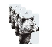 4Pcs Car Air Fresheners Cards Wildlife Hand Drawn Bear Animal Hanging Fragrance Scented Cards Lasting Scent Car Aromatherapy Tablets Auto Rearview Mirror Pendant for Wardrobe Shoe Cabinet