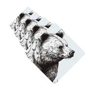 4Pcs Car Air Fresheners Cards Wildlife Hand Drawn Bear Animal Hanging Fragrance Scented Cards Lasting Scent Car Aromatherapy Tablets Auto Rearview Mirror Pendant for Wardrobe Shoe Cabinet