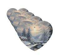 4Pcs Car Air Fresheners Cards Winter Snow Scene Hanging Fragrance Scented Cards Lasting Scent Car Aromatherapy Tablets Auto Rearview Mirror Pendant for Wardrobe Shoe Cabinet