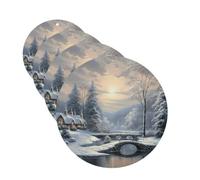 4Pcs Car Air Fresheners Cards Winter Snow Scene Hanging Fragrance Scented Cards Lasting Scent Car Aromatherapy Tablets Auto Rearview Mirror Pendant for Wardrobe Shoe Cabinet
