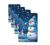 4Pcs Car Air Fresheners Cards Winter Snowman Hanging Fragrance Scented Cards Lasting Scent Car Aromatherapy Tablets Auto Rearview Mirror Pendant for Wardrobe Shoe Cabinet