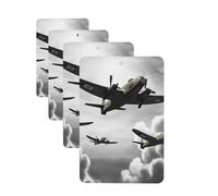 4Pcs Car Air Fresheners Cards World War Hanging Fragrance Scented Cards Lasting Scent Car Aromatherapy Tablets Auto Rearview Mirror Pendant for Wardrobe Shoe Cabinet
