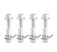 4Pcs Car Camber Bolt Screw, Wheel Alignment Bolt, Adjustable Eccentric Camber Screw for 4 - Wheel Correction, 12.9 Hardness Steel with Non - Slip Washers for Most