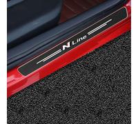 4Pcs Car Carbon Fiber Door Sill Kick Plates Protector compatible with for Hyundai N Nline I20 I30 I40 Ix35 TUCSON Elantra SONATA GENESIS SOLARIS VEOSTER KONA,A