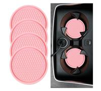 4PCS Car Cup Holder Coaster, Honeycomb Non-Slip Car Coaster, 2.7 Inch Embedded in Ornaments Coaster, Universal Cup Holders, Suitable for Most Car Interior Accessories (Pink)
