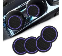 4PCS Car Cup Holder Coasters, Dustproof Automotive Interior Accessories Mat,2.75 Inch Non-Slip Insert Water Bottle Holder Pads, Universal for Vehicles, Trucks, RVs and More (Purple)