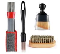 4PCS Car Detailing Brushes Set, Car Cleaning Brush Interior Soft Brush, Car Upholstery Brush Leather Brush for Cleaning Interior/Exterior Air Vents, Dashboard, Emblems, Engine