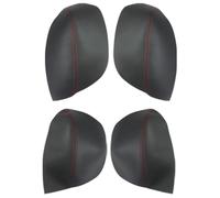 4pcs Car Door Handle Armrest Panel Cover for Civic 9th Gen 2012 2013 2014 2015(RHD), Microfiber Leather Interior Door Panel Trim Interior Accessories,B/Black~red-A/4pcs~Armrest