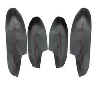 4pcs Car Door Handle Armrest Panel Cover for Hyundai Veracruz(RHD), Microfiber Leather Interior Door Panel Trim Interior Accessories,B/Black~red