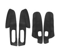 4pcs Car Door Handle Armrest Panel Cover for Peugeot 2008(RHD), Microfiber Leather Interior Door Panel Trim Interior Accessories,A/Black