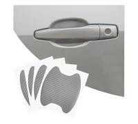 4PCS Car Door Handle Cup Stickers, Carbon Fiber Scratch Auto Door Protective Film, Non-Marking Car Door Bowl Protector, Door Handle Paint Cover Guard Universal for Most Cars, SUV, Van (Sliver)