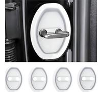 4pcs Car Door Lock Cover for BMW X5M 2015-2020, Silicone Protective Silent Latch Cap Guard Pad Anti Rattle Automotive Accessories,B/White