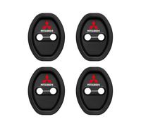 4Pcs Car Door Lock Cover, for Mitsubishi Outlander PHEV 2016-2019 Car Door Latch Protective Cover, Silent Shock Car Silicone Door Latch Protective Cover,A Black