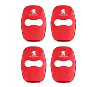 4PCS Car Door Lock Cover Logo Stainless Steel for Peugeot 408 4008 308 3008 Rifter 5008 508 2008 208 301 RCZ Styling Accessories,Red Style