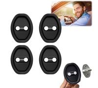 4PCS Car Door Lock Protective Covers,Silicone Lock Accessories,Silicone Car Door Latch Strike Guard Covers,Foldable Door Lock Cover Latch Protector,Silent Shock Reduction,Car Security Devices