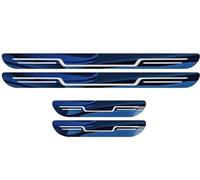 4Pcs Car Door Sill Protecto for Bmw M5 Sedan E28 E34 E39 E60 F10M F90, Stainless Steel Kick Plates Guard Cover Welcome Pedal Scuff Guard Strips Accessories,A/Blue