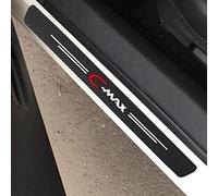 4pcs Car Door Sill Protector for Fo-rd Cmax C-max Car Threshold Scuff Plate Carbon Fiber Stickers Styling Accessories,Black