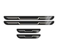 4Pcs Car Door Sill Protector for Mazda 2 Hybrid 2024 2025, Stainless Steel Welcome Pedal Kick Plates Scuff Guard Styling Decoration Accessory, Bla-ck