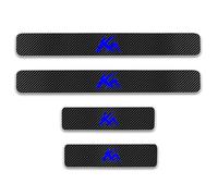 4pcs Car Door Sill Protector Strips Carbon Fiber Threshold Protective Film Kick Plate Cover Sticker for Fo-rd Car Accessories,KA Blue