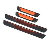 4Pcs Car Door Sill Protector Strips For Audi TT TTS TT RS / RS3 RS4 RS5 RS6 RS7 RSQ3 RSQ8, Threshold Welcome Pedal Cover Anti Kick Scratch Protection Styling Accessories,C/Red