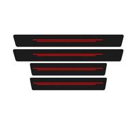 4pcs Car Door Sill Protector Strips for CROSSROAD 2009, Car Kick Plates Carbon Fiber Anti Scratch Threshold Protective Film,Red-1