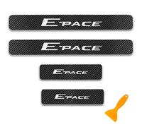 4pcs Car Door Sill Protector Strips for Jaguar E-PACE XF Carbon Fiber Threshold Protective Welcome Pedal Car Accessories with Film Scraper (White)