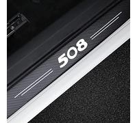 4Pcs Car Door Sill Protector Strips for Peugeot 508 2011-2020 SW GT,Carbon Fiber Outer Door Sill Welcome Pedal Scuff Guard Threshold Plate Sticker Trim Protection Accessories