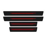 4pcs Car Door Sill Protector Strips for Renault Captur II I/Captur E-Tech 2.Gen/1.Gen 2013-2027, Car Kick Plates Carbon Fiber Anti Scratch Threshold Protective Film,D/Red Line