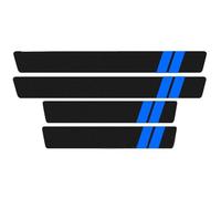 4pcs Car Door Sill Protector Strips for Renault Captur II I/Captur E-Tech 2.Gen/1.Gen 2013-2027, Car Kick Plates Carbon Fiber Anti Scratch Threshold Protective Film,E/Short Blue Line