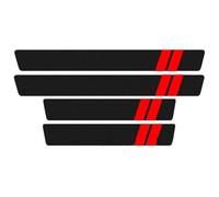 4pcs Car Door Sill Protector Strips for Volvo XC60 XC90 XC40 XC70 S60L C30 S80 S90 V50 V60, Car Kick Plates Carbon Fiber Anti Scratch Threshold Protective Film,F/Short Red Line