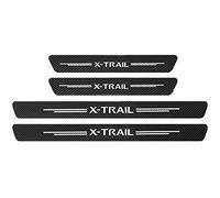 4PCS Car Door Sill Protectors Strips Kick Plates Sticker Scuff Guard Threshold Welcome Pedal Self-Adhesive Carbon Fiber Anti Scratch Film for NIS-san Qashqai Juke X-Trail Maxima Note, X Trail