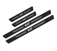 4pcs Car Door Sill Scuff Kick Plate Protector, for Peugeot 107 Carbon Fiber Scuff Guard Nonslip Welcome Pedal Sticker Decorative Styling Accessories