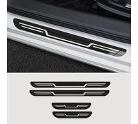 4pcs Car Door Sill Scuff Plate for Opel Corsa F 2023 2024 2025, Welcome Pedal Guard Kick Plates Stainless Steel Scuff Guard Threshold Cover Pedal(Black brushed look)