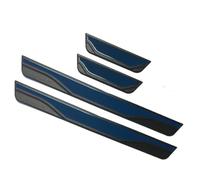 4pcs Car Door Sill Strips For Seat Ateca 2020-2024, Threshold Protective Film Kick Plate Cover Sticker Anti Scratch Scuff Decoration Accessories,E/Blue
