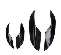 4pcs Car Front Bumper Lip Rubber Fins Universal Spoilers Splitter Canards Sticker Decorative Kit Car Protector Decorative(Glossy Black)