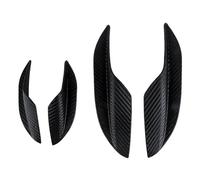 4pcs Car Front Bumper Lip Rubber Fins Universal Spoilers Splitter Canards Sticker Decorative Kit Car Protector Decorative(Carbon Look)