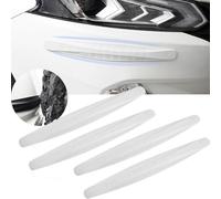 4PCS Car Front Rear Bumper Protector, For BMW 1 3 5 7 Series X1 X3 X4 X5 X6 F30 E30 F21 F45 F46 F48 Car Front Rear Bumper Protector Strip, Car Corner Anti-scratch Protector,B-White